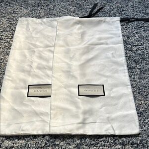 REDUCED!!Gucci Cream Dust Bags with Black Accents